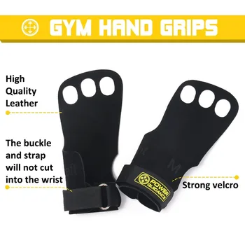 1 Pair GYM Genuine Leather Palm Protectors Gloves Hand Grips Crossfit Gymnastics Guard Pull Up Bar Weight Lifting Gloves