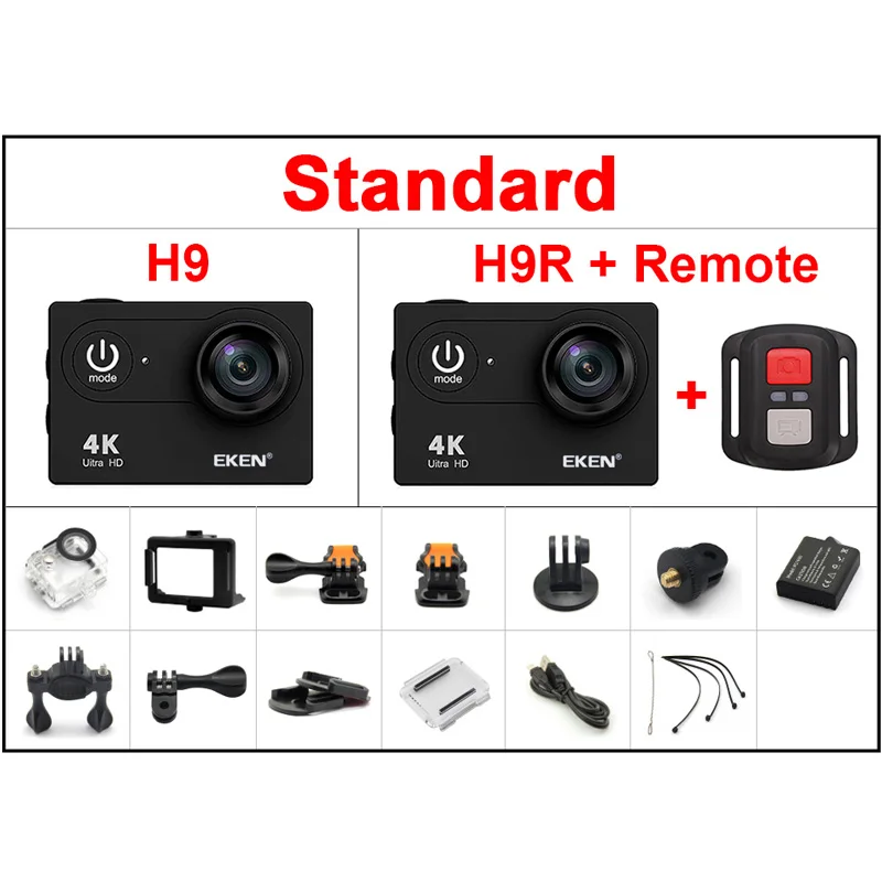 В наличии! EKEN H9R H9 Ultra HD 4K Экшн камера 30 м Водонепроницаемая 1080p видео запись