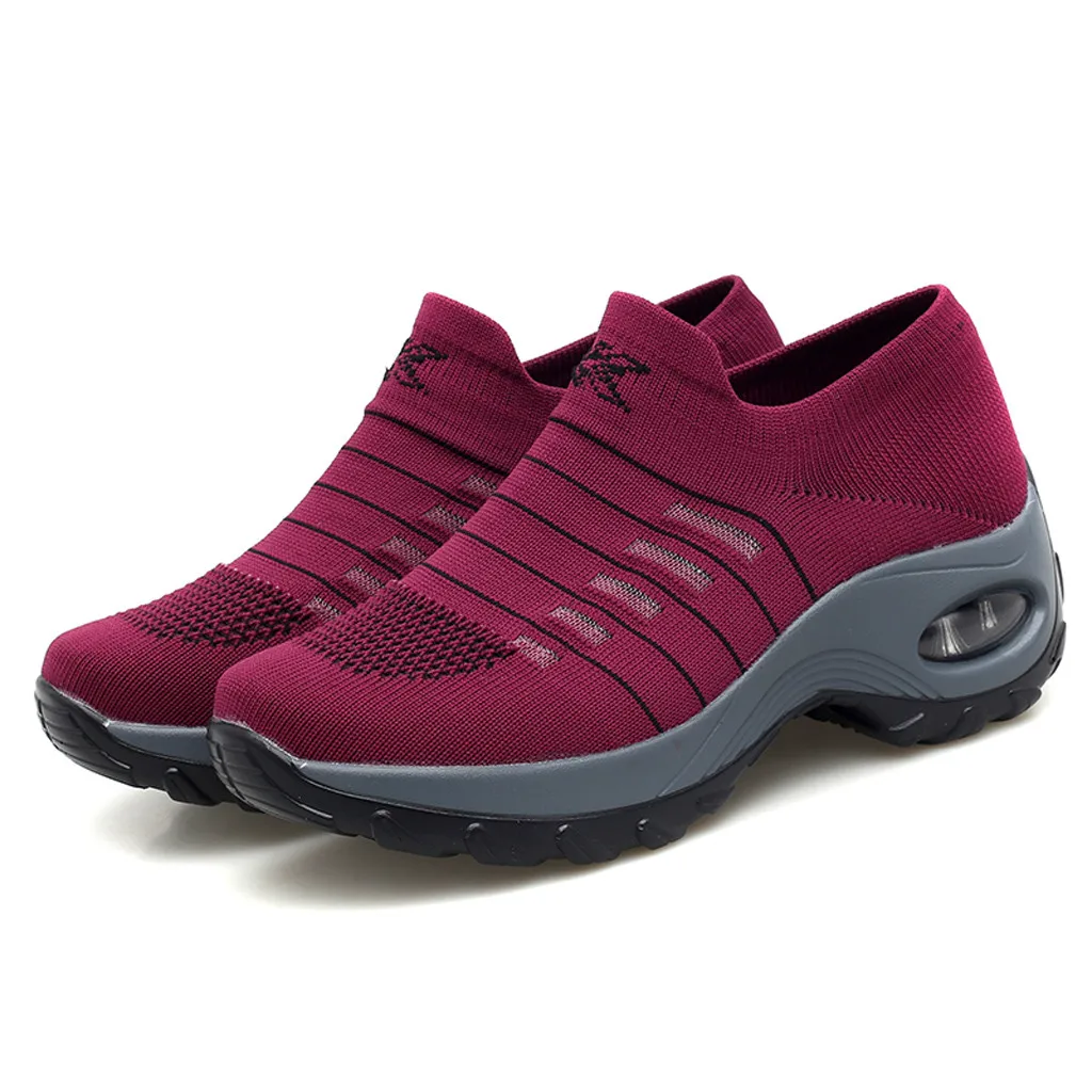 KANCOOLD/Модная женская спортивная обувь на плоской подошве; Легкие дышащие кроссовки для ходьбы и бега; Классическая обувь без застежки, увеличивающая рост