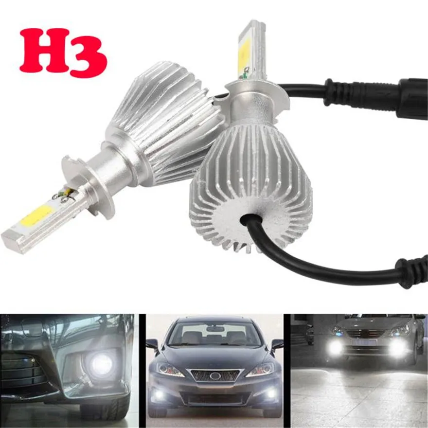 

2016 NEW 60W 6000LM H3 LED Light Headlight Vehicle Car Hi/Lo Beam Bulb Kit 6000k White
