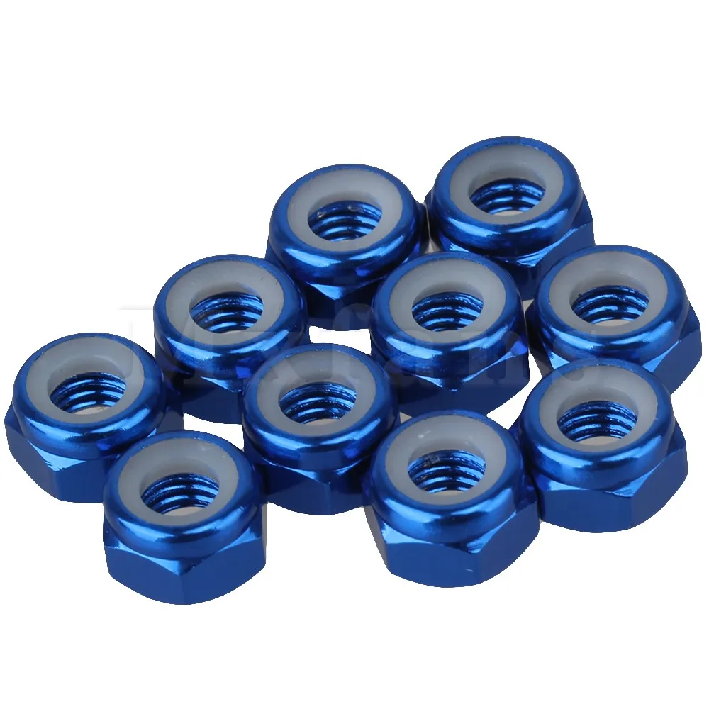 Buy Mxfans 10pcs Blue Anodized Aluminium Nylon Lock