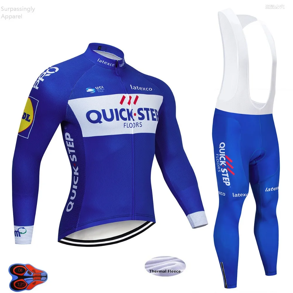 

Quick Step Cycling Jersey Winter Thermal Fleece Long Sleeve 9D Gel Pad Pants Ropa Ciclismo Bicycle Bike Clothing Maillot 2019