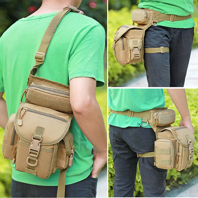  Tactical Waist Bag Drop Leg Bags Tool Fanny Camping Hiking Trekking Military Shoulder Saddle Nylon  - 32900280866