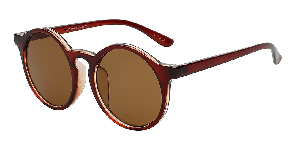 Brown w brown XIU классические круглые Винтажные Солнцезащитные очки для женщин, брендовые дизайнерские женские очки, Ретро стиль, модные солнцезащитные очки, высокое качество, UV400 - Цвет линз: Brown w brown