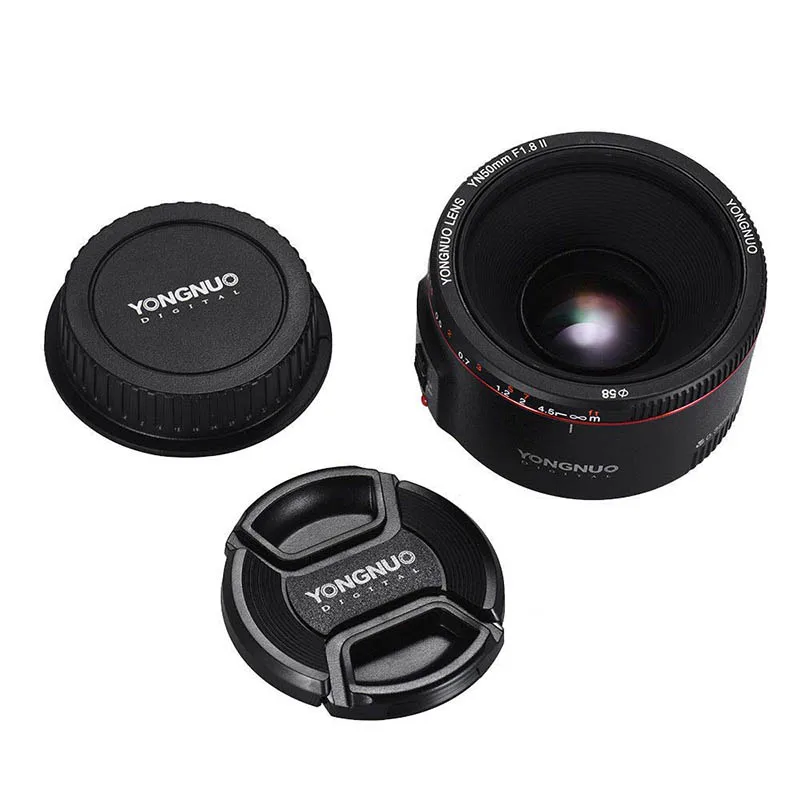 YONGNUO YN50mm F1.8 II Стандартный объектив с фиксированным фокусным расстоянием большой апертурой Автофокус ручной фокус объектив для Canon EOS EF крепление Rebel DSLR Камера