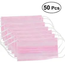 50 шт. противопылевая дышащая одноразовая маска для лица с ушной петлей 3 слоя респиратор маски нетканый материал