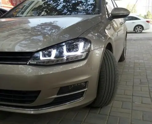 Для Volkswagen VW Golf 7 Установите светодиодный u-образный налобный фонарь для фар провод кабель 10 адаптер 14 - Цвет: Слоновая кость