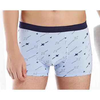 

Boys teenagers students flat pants Organic Cotton Striped four-cornered underwear men's sports briefs for boys aged 11-26