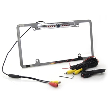

1kit Waterproof US CMOS License Plate Frame Mount Rearview Backup Camera 8 IR Night Vision 720P #6991