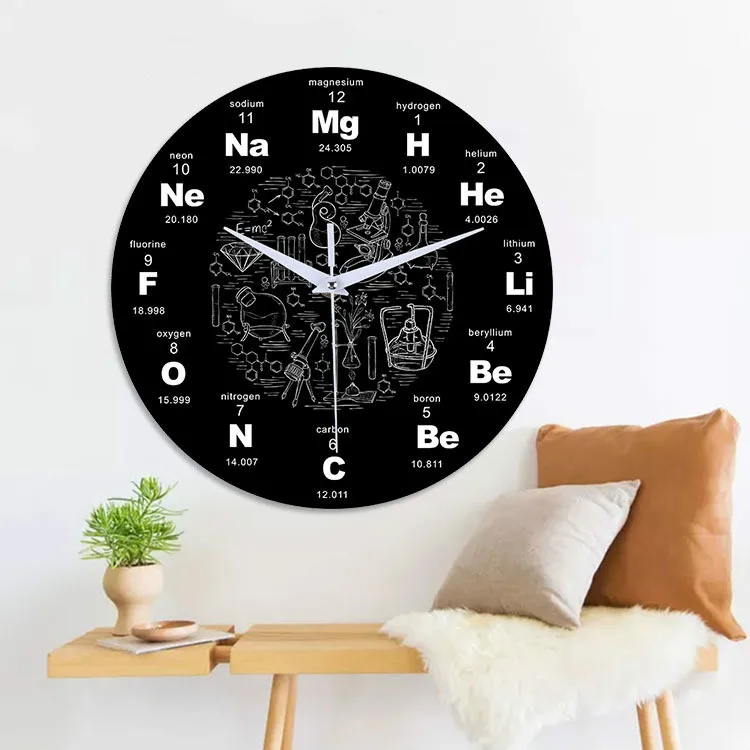 Художественные настенные часы с химическими символами, таблица из элементов, настенные Обучающие часы с элементарным дисплеем, часы для класса, подарок для учителя