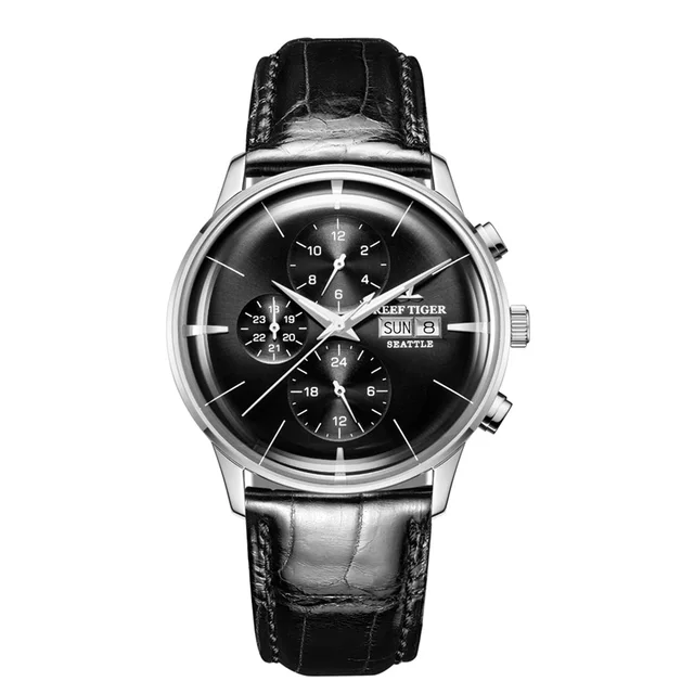 Reef Tiger/RT Top Luxury Fashion Watch Mens All Blue Multi Function Mechanical Wristwatch Relogio Masculino RGA1699 RGA1699-YBB