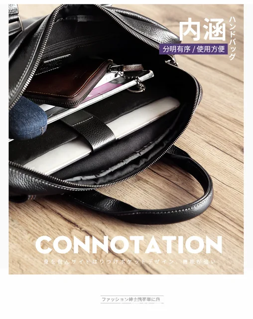 2018 nowy naturalny Cowskin 100% prawdziwej skóry męskie Aktówka moda duża pojemność torba biznesowa czarny mężczyzna ramię Laptop Bag -