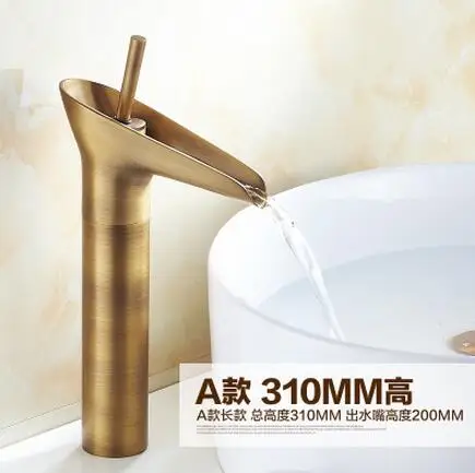العتيقة صنبور النبيذ الزجاج waterrfall حوض صنبور الحمام الغرور بالوعة خلاط صنبور النحاس الساخن الباردة خلاط صنبور الزجاج صنبور torneira