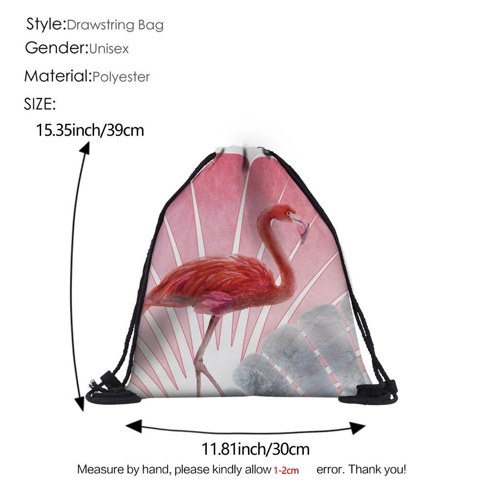 Deanfun Фламинго сумка на шнурке 3D печать женский школьный Органайзер 60125