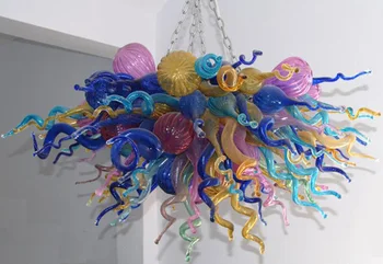 Price Multi Color Hand Blown Glass Large Chandeliers Modern Art Deco Customized Chain Chandelier Lightings