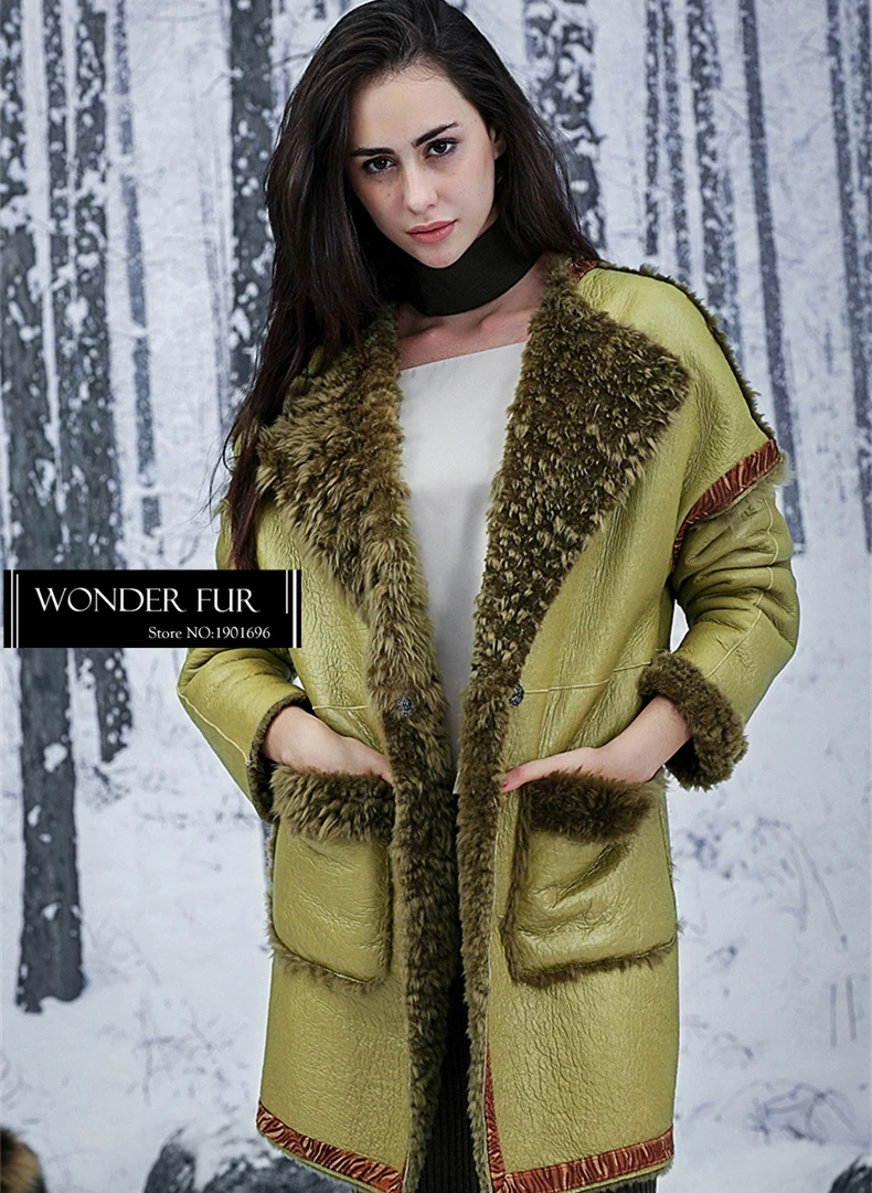 Adorable Verdancy Sheepskin Fur Jacket For Women Gorgeous