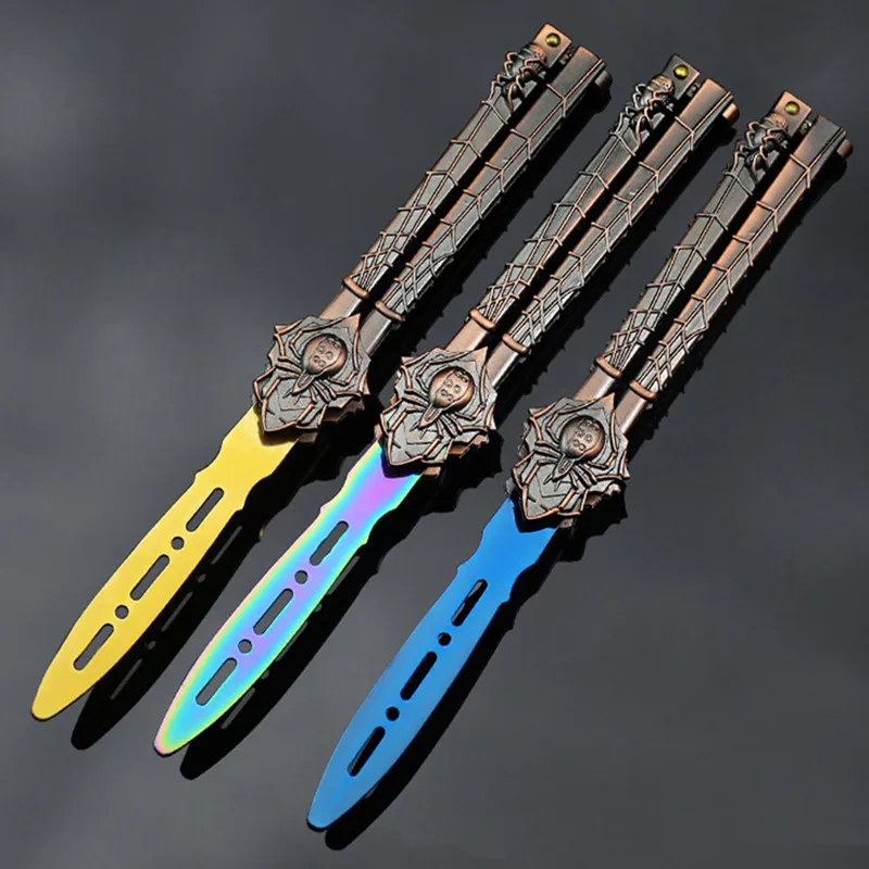 Fullxeon 3 Colors Practice Tool Stainless Steel Folding Butterfly
