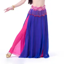 Belly Dancing Straight Long Skirt Chiffon Double Slits 2 Layer Floor-Length Belly Dance Costume Skirt For Women Belly Dancing Straight Long Skirt Chiffon Double Slits 2 Layer Floor-Length Belly Dance Costume Skirt For Women