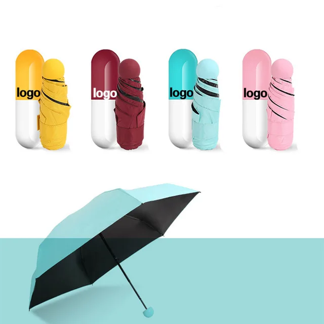 

LISM Small Portable Capsule Mini Pocket Umbrella Mrs Umbrella Wind Folding Mens Umbrella Compact Five Folding Umbrella 2018 New