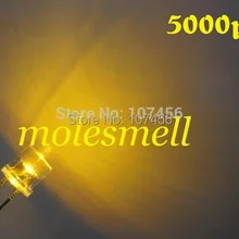 5000 штук, толщина 5 мм, с плоским верхом желтый светодиодный 5 мм водный яркий светодиодный 5 мм Большой/Широкоугольный объектив Желтый светодиодный 5 мм с плоским носком желтые светодиоды