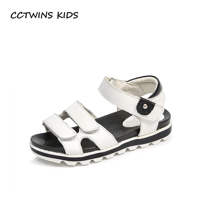 

CCTWINS KIDS 2018 Summer Baby Girl Genuine Leather Sport Shoe Children Fashion Beach Sandal Boy Brand Black Flat BB015
