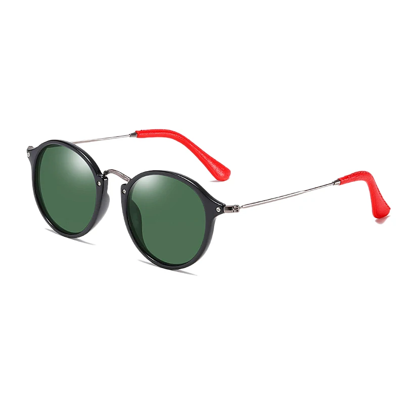 KEITHION брендовые Модные солнцезащитные очки унисекс поляризованные зеркальные солнцезащитные очки для вождения круглые мужские очки для мужчин/женщин - Цвет линз: Black green