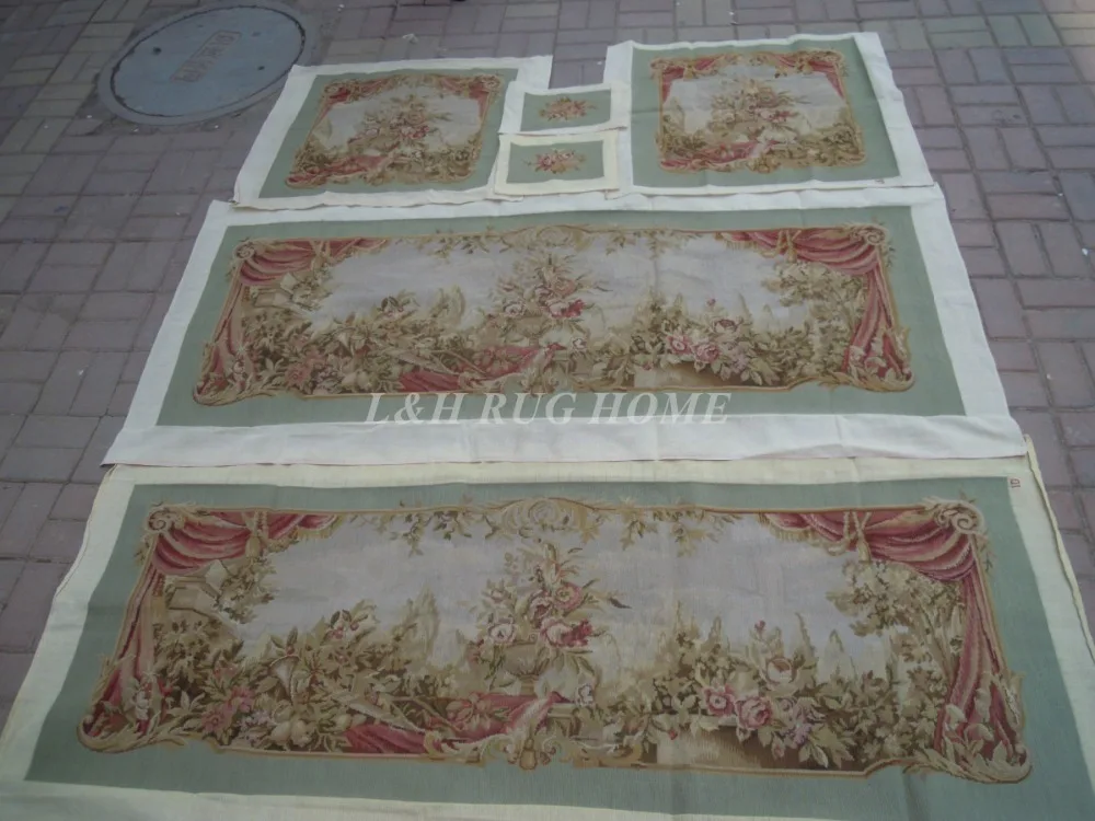 Французский Aubusson руки wovesofa и стул Обложка Установить 1:4 с оружием