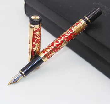 

JINHAO 5000 Red Century Dragon Relievo Dragon's Spirit Perfect fountain Pen New