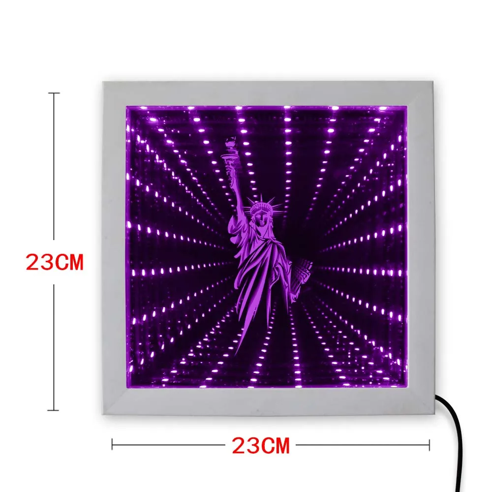 Статуя Свободы минималистичный светодиодный светильник с красочным зеркалом бесконечности завораживающий эффект туннеля День Независимости Нью-Йорк путешествия Souv