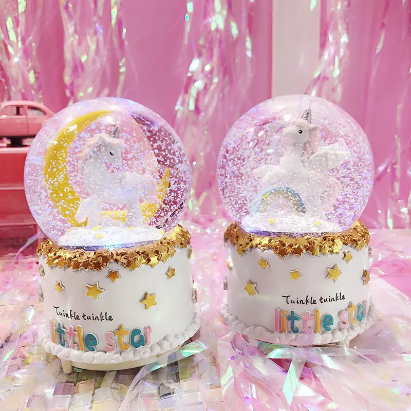 Unicorn Crystal Musical Snow Globe Unilovers