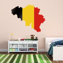 Flag Map of Belgium Wall Vinyl Sticker Custom Home Decor Wedding PVC Wallpaper Living Room