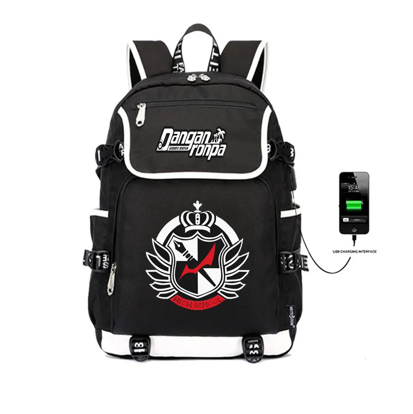 Японский рюкзак Danganronpa в стиле аниме с USB зарядкой школьные ранцы для подростков
