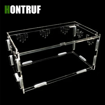 

8.27*4.33*4.33inch Acrylic Transparent DIY Installation Reptile Box Spider Hermit Crab Turtle Lizard Cylinder Reptile Box