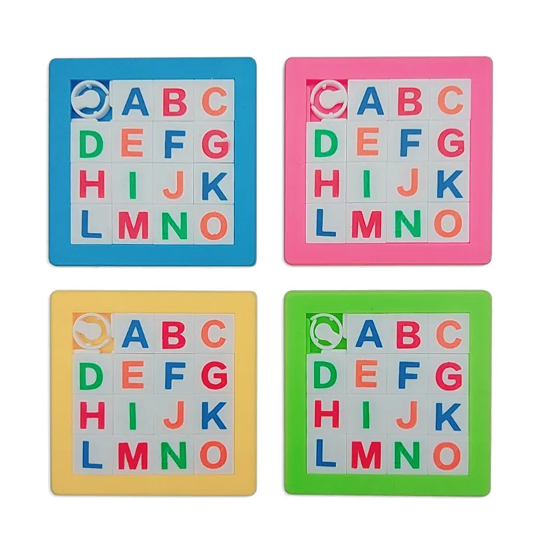 

3D Slide Puzzle Plastic Building Children's Educational Toys Numbers Alphabets Learning Jigsaw Game Toys Puzzles Gift 7*7cm