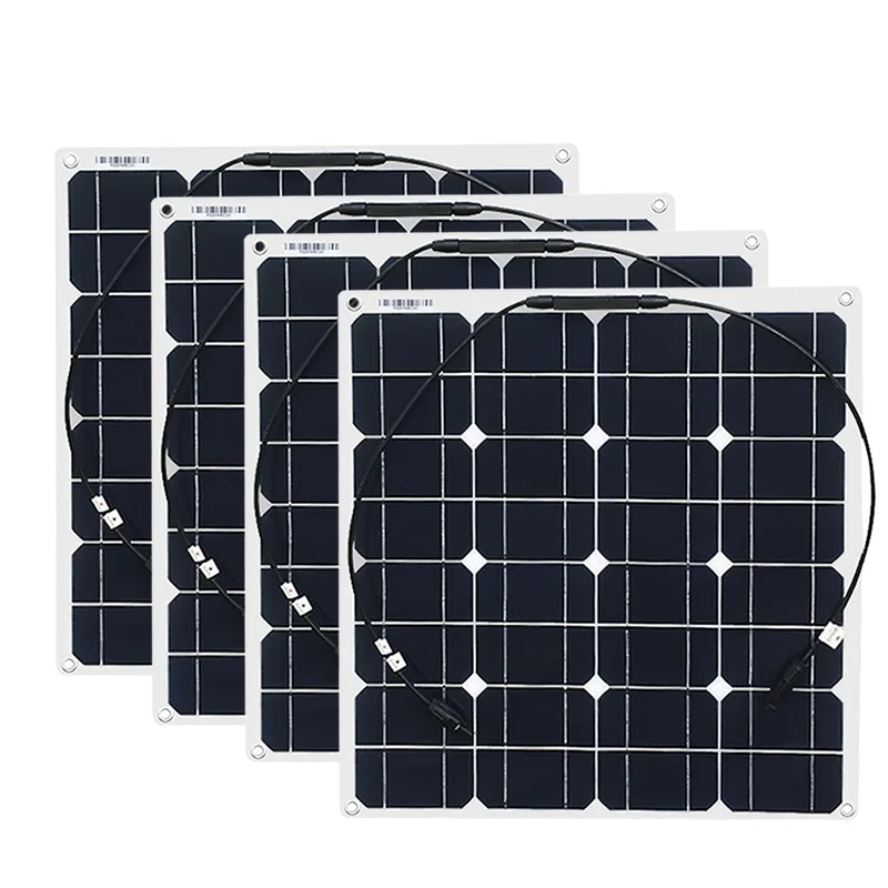 4x50 Вт Солнечная панель Гибкая 12 В солнечная система солнечный модуль Солнечная батарея открытый RV/морской/лодка Дешевые Продажи