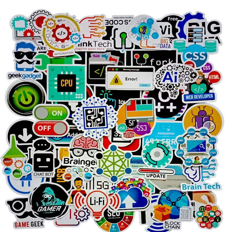 50 Pcs Programming Language Sticker Java Html App Software Program ...