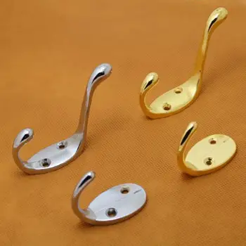 

New 1PCS Stainless Steel Self Home Kitchen Wall Door Holder Hook Hangers Hanging Coat Hooks Gold Sliver Color Wholesale