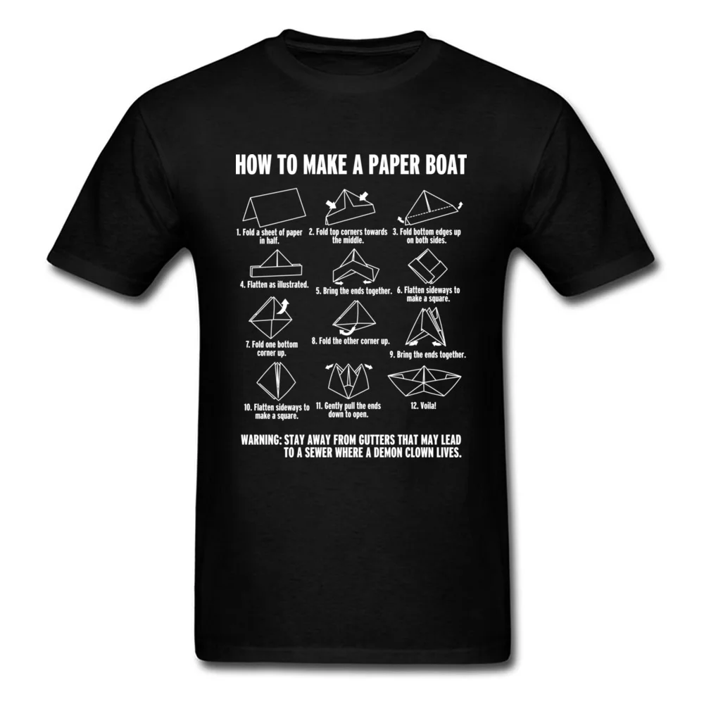 Top T-Shirts Summer Men Plus Size How To Make A Paperboat Model Funny size S-3XL |