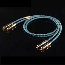 OCC single crystal copper RCA double lotus head audio line HiFi signal line