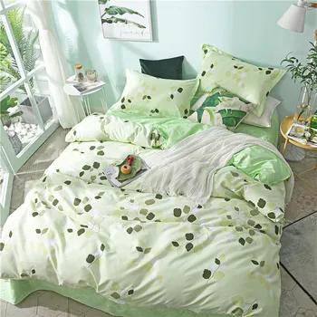 

Leaves Printed Home Textile Printed 3/4pcs Bedding Set Bed Cover Bed Sheet Duvet Cover Pillowcase Bed Linen Bedclothes Queen