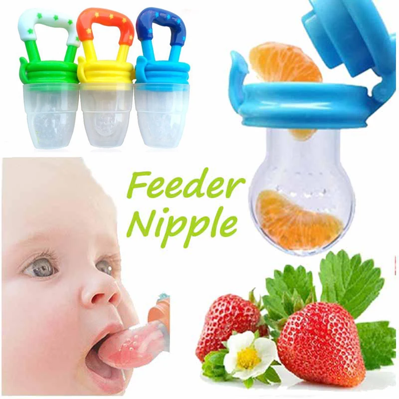 

Fresh Food Nibbler Baby Pacifiers Feeder Kids Fruit Feeder Nipples Feeding Safe Baby Supplies Nipple Teat Pacifier Bottles