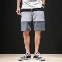 Летние лоскутные мужские шорты в повседневном стиле в китайском стиле, пляжные шорты-шаровары, свободные мужские дышащии эластичные для талии, тонкие мужские шорты M-5XL