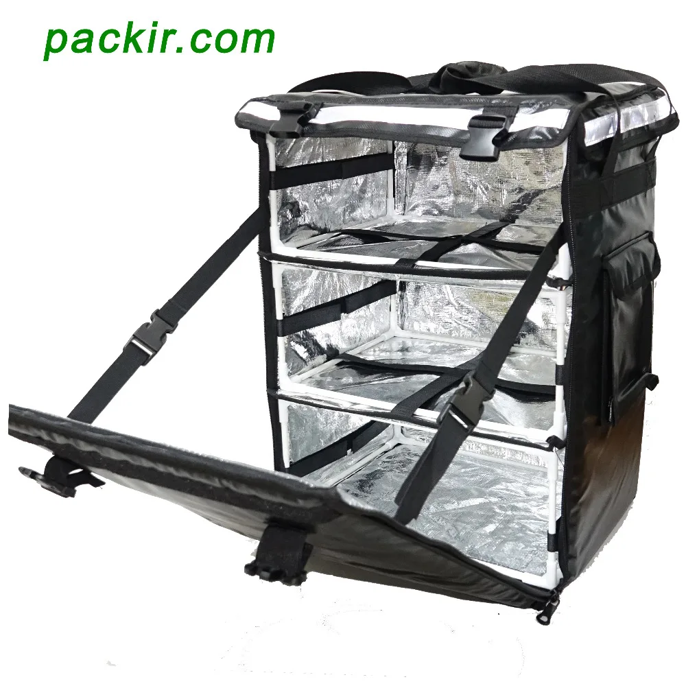 PK-86A: коробки для сохранения тепла, рюкзак для доставки еды с разделителями, w/3 перегородки для горячей/холодной, 1" L x 13" W x 2" H