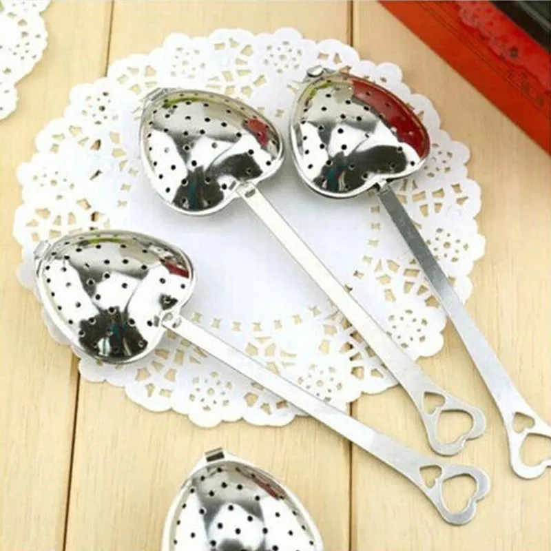 

1 pc Heart Shape Tea Strainer Spoon Stainless Steel Colander Leaf Strainer Infuser Filter Spice Ball Kitchen Tea Tool