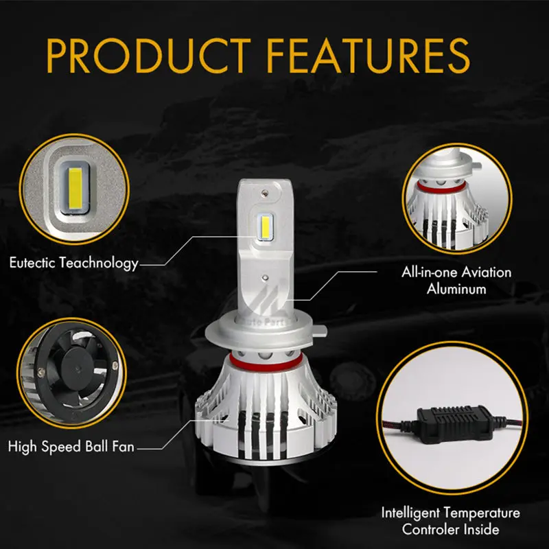 Xenplus Mini h4 светодиодные лампы для фар h11 h7 h8 h1 h3 880 9005 hb4 h13 9007 Cree чип 12 В 72 Вт 6000lm супер