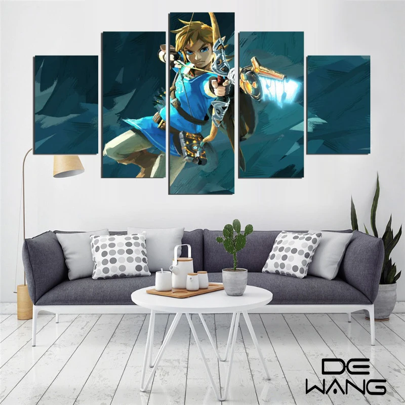 5 Unidades Lienzo Pared Arte Juego La Leyenda De Zelda Respiracion