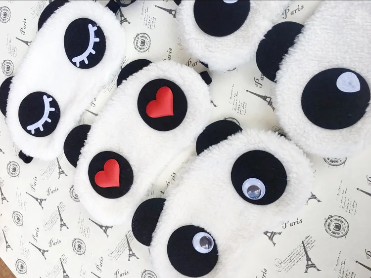 

Nap Sleep Eye Mask Shade Nap Cover Blindfold Face White Panda Shading Sleep Cotton Goggles Aid Relax Travel Eyepatch Party Mask