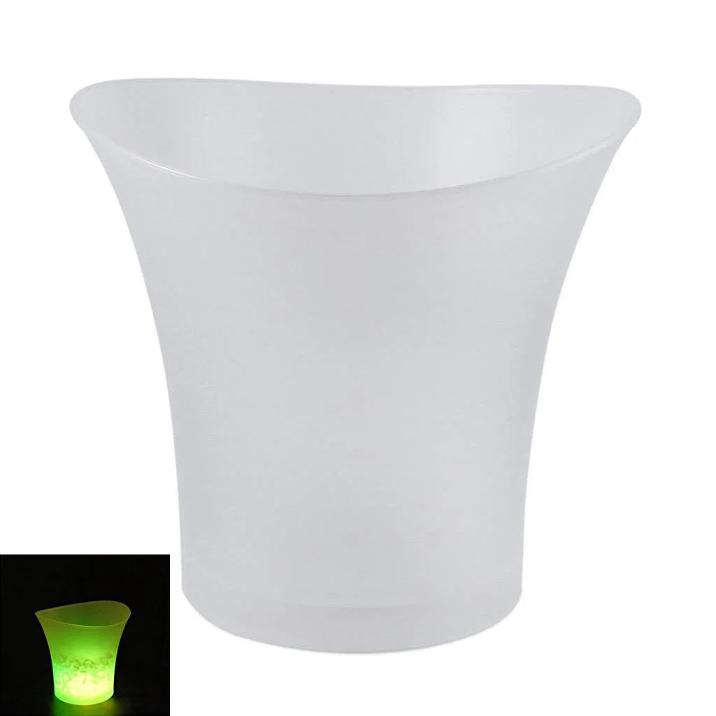 LED Ice Bucket Champagne Wine Beer Cooler Xmas Party 5L - Цвет: Green