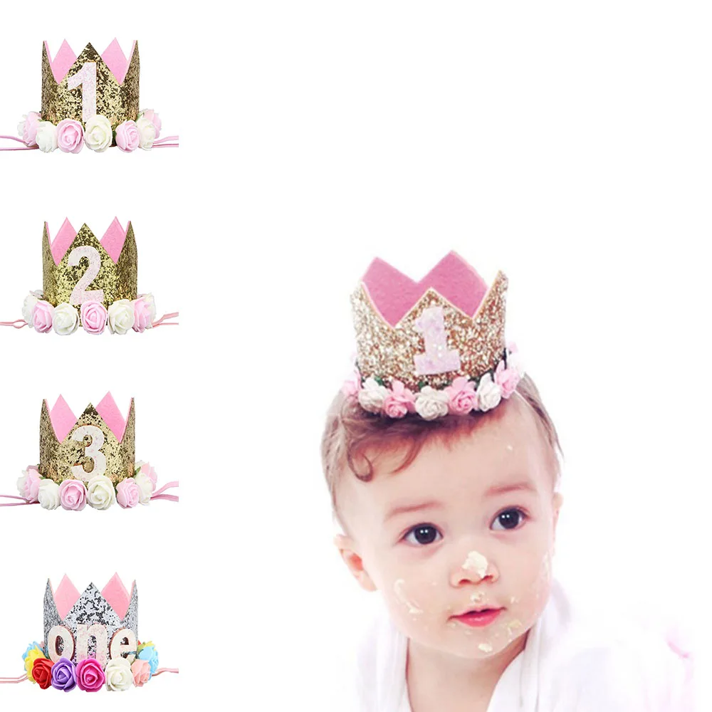 Baby Boy Girl Birthday Party Hat Flower Princess Prince Crown 4 Design Glitter Party Cartoon Hats Decorative Hair Accessory Baby Boy Girl Birthday Party Hat Flower Princess Prince Crown 4 Design Glitter Party Cartoon Hats Decorative Hair Accessory