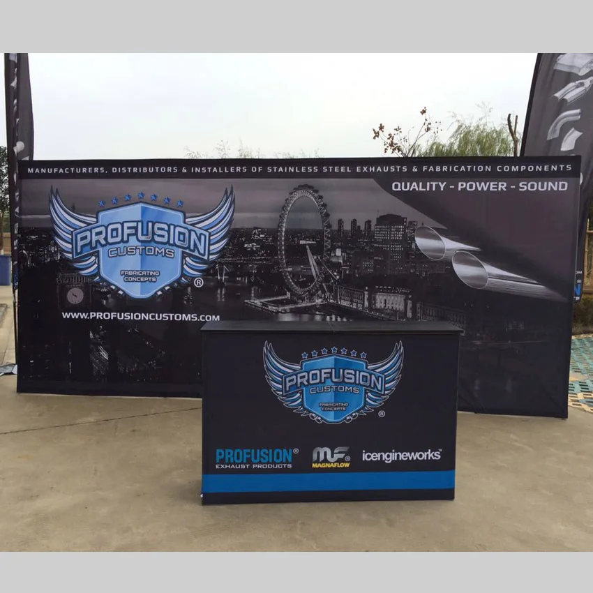 

20ft pop up display trade show booth stand backdrop wall with custom printing
